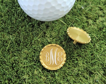 Marcadores de pelotas de golf personalizados, juego de 8, marcadores de pelotas de aluminio grabados personalizados, regalo de golf para él, regalo para padrinos de boda, livianos y duraderos.