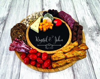 Charcuterie Board Personalized, Personalized Cutting Board, Engraved Personalized Cheese board, Wedding gift, Charcuterie board with utensil