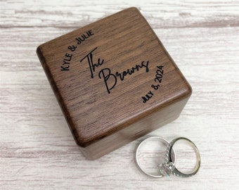 Custom Wedding Ring Box, Wood Ring Box, Engagement Ring Box, Ring Bearer Ring Box, Proposal, Engraved Ring Box, Personalized Ring Box