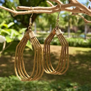 Golden Grass Vintage Style Pendientes ecológicos