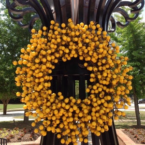 Golden Yellow Big Berry Wreath - 22"