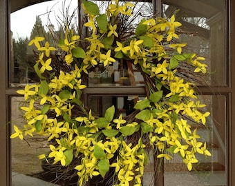 Forsythia Spiral Wreath