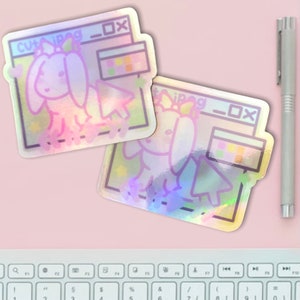 Internet Bunny Holographic Sticker
