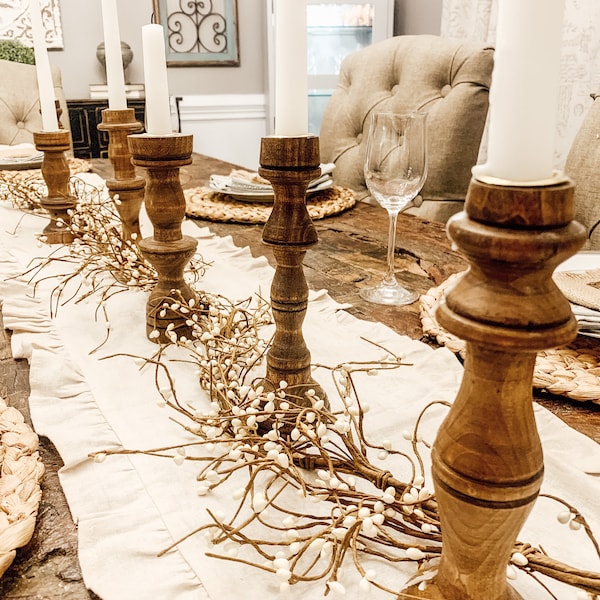 Wooden Candle Holder Etsy