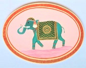 Indian Royal Elephant Painting, 12"x16", Original Art, Mughal Maratha art, Asian Warrior Elephant, Pink wall art, Indian Artist Ankita Raut