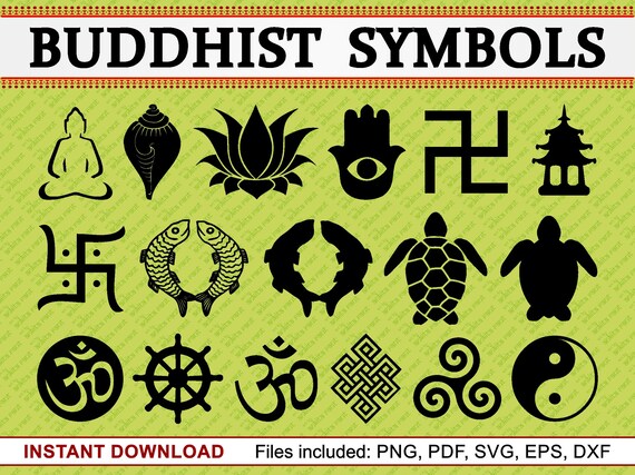 Buddhist Symbols Set of 17 Commercial Use Clipart Goldfish | Etsy