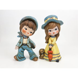 Vintage Boy and Girl Figurine | Ceramic Bisque