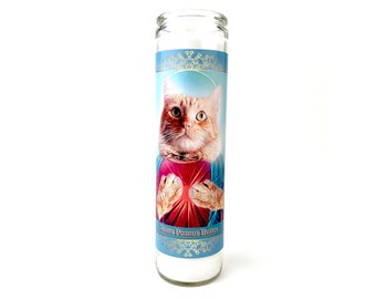 Custom Pet Saint Prayer Candle for Pets Gift for Cat Mom, Dog Mom, Cat Dad, Dog Dad, Cat Lady, Pet lover Fur Baby