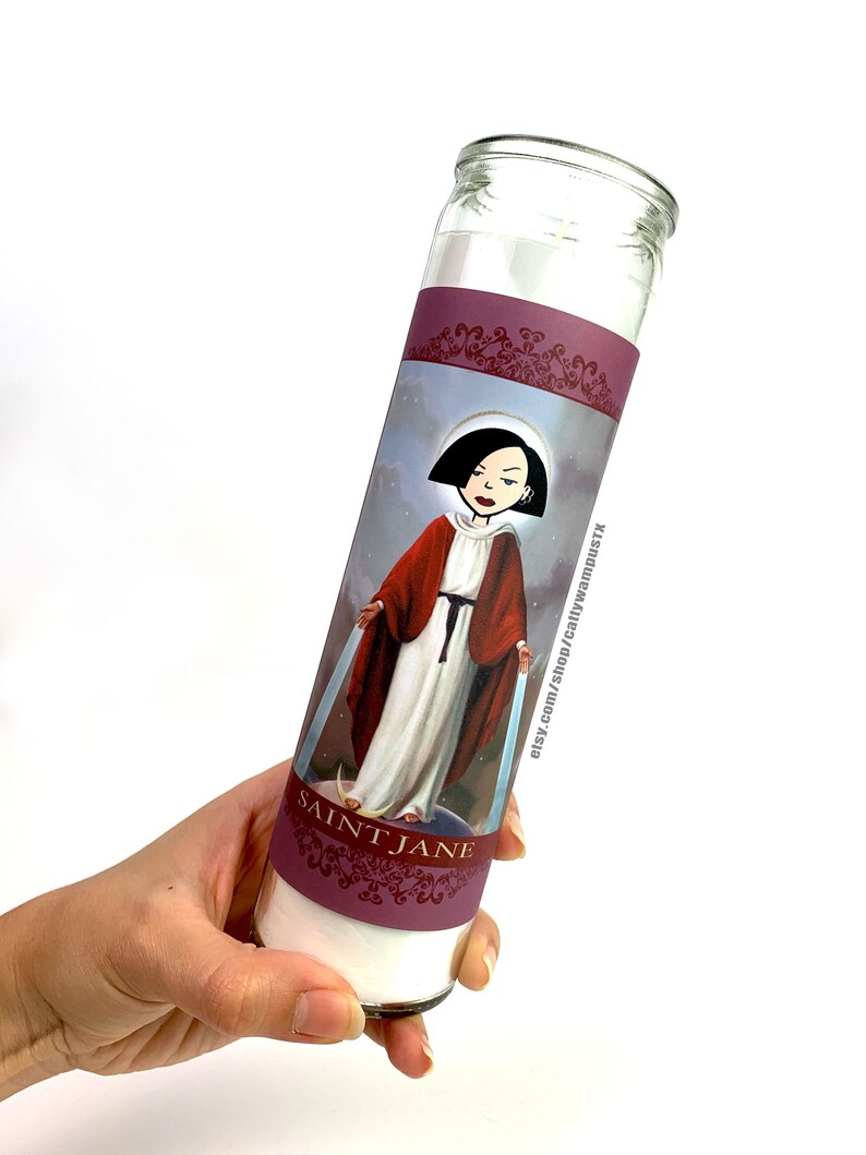 Saint Daria Valentine/'s day gift Sick Sad World Jane Lane MTV Fan Art MTV Pop art Religious Prayer Candles 90/'s collectables
