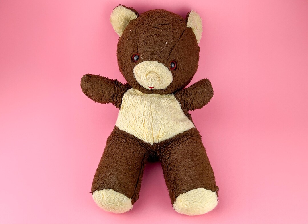 Vintage Stuffed Brown Teddy Bear With Tan Ears, Snout, Belly & Feet ...