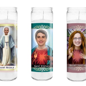 Custom Saint Candle Funny Personalized Gift Custom Prayer Candle for Friend, Gift for Boyfriend Gift for Girlfriend Weird Stuff