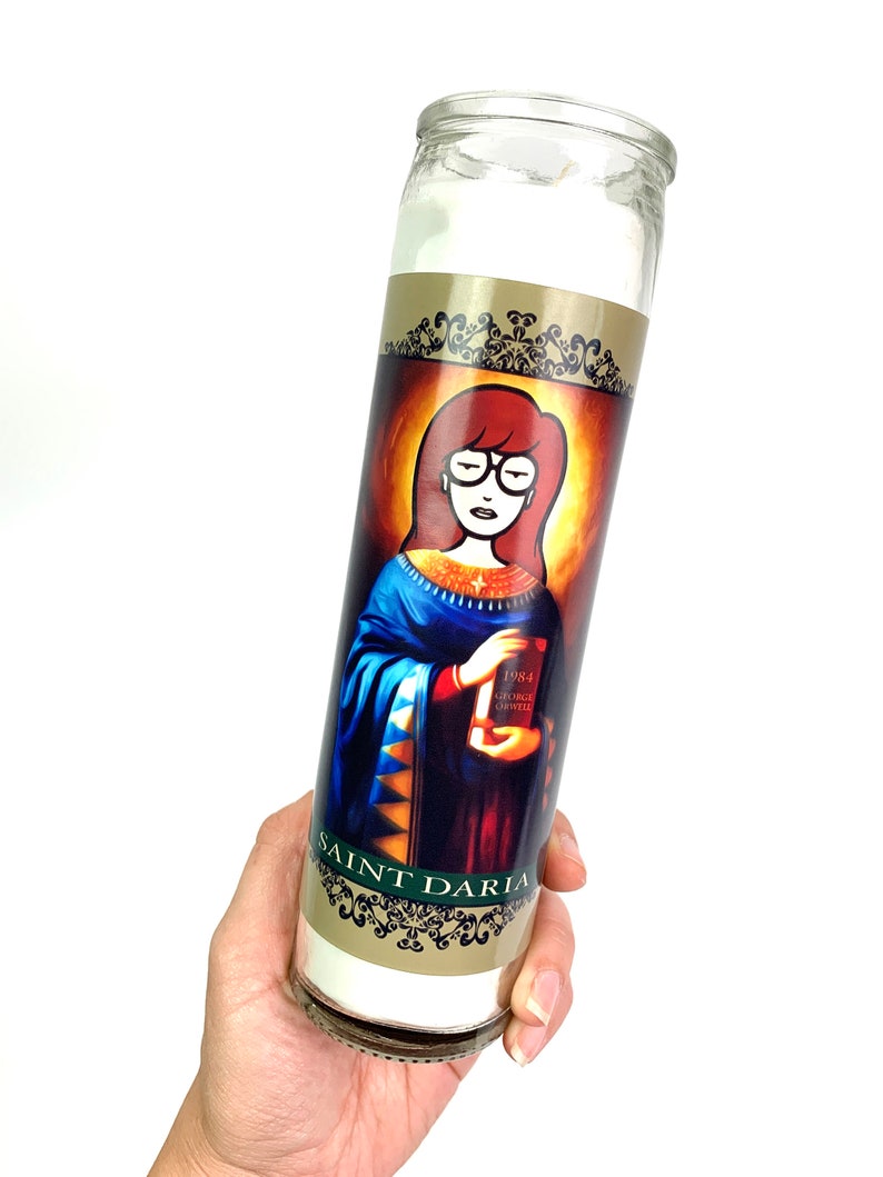 Saint Daria Valentine/'s day gift Sick Sad World Jane Lane MTV Fan Art MTV Pop art Religious Prayer Candles 90/'s collectables