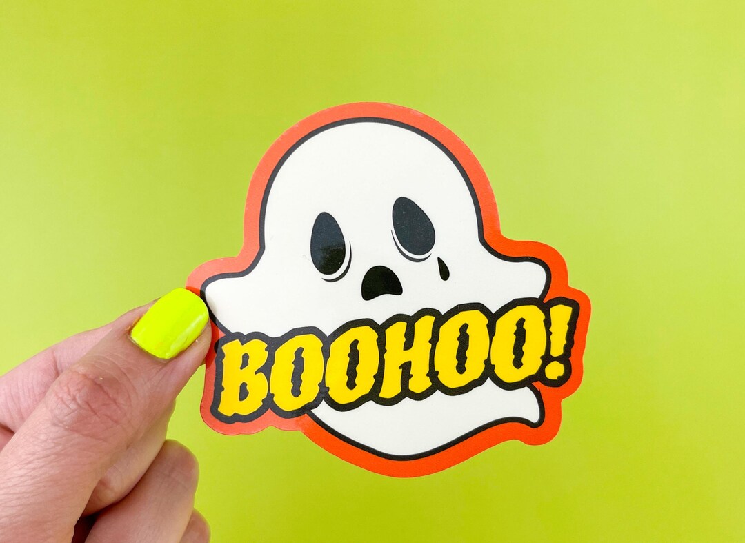 Cute Sad Ghost Boohoo Sticker - Spooky Halloween Ghosts - Stickers for ...