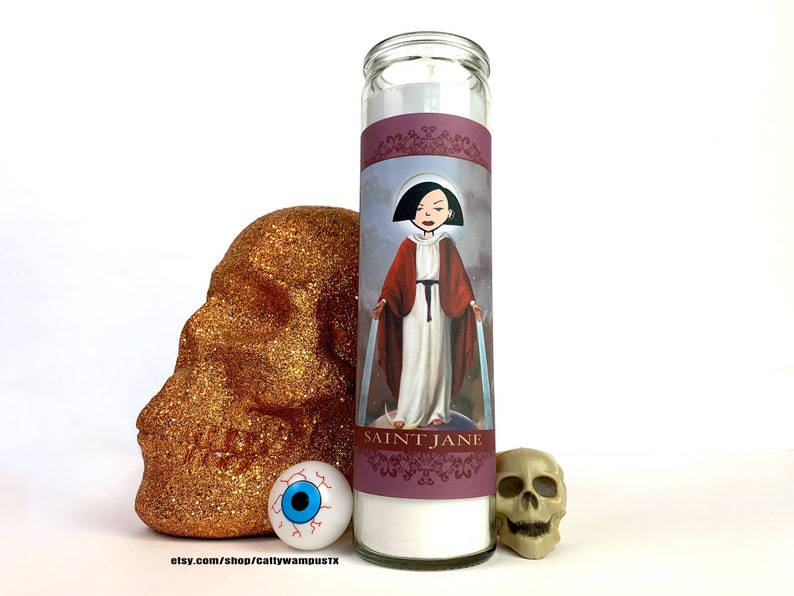 Saint Daria Valentine/'s day gift Sick Sad World Jane Lane MTV Fan Art MTV Pop art Religious Prayer Candles 90/'s collectables
