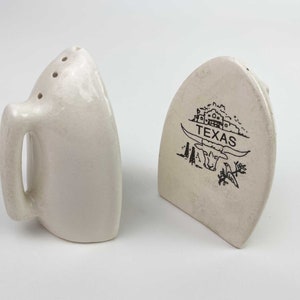 Vintage Texas Iron Alamo Ceramic Salt Pepper Shakers