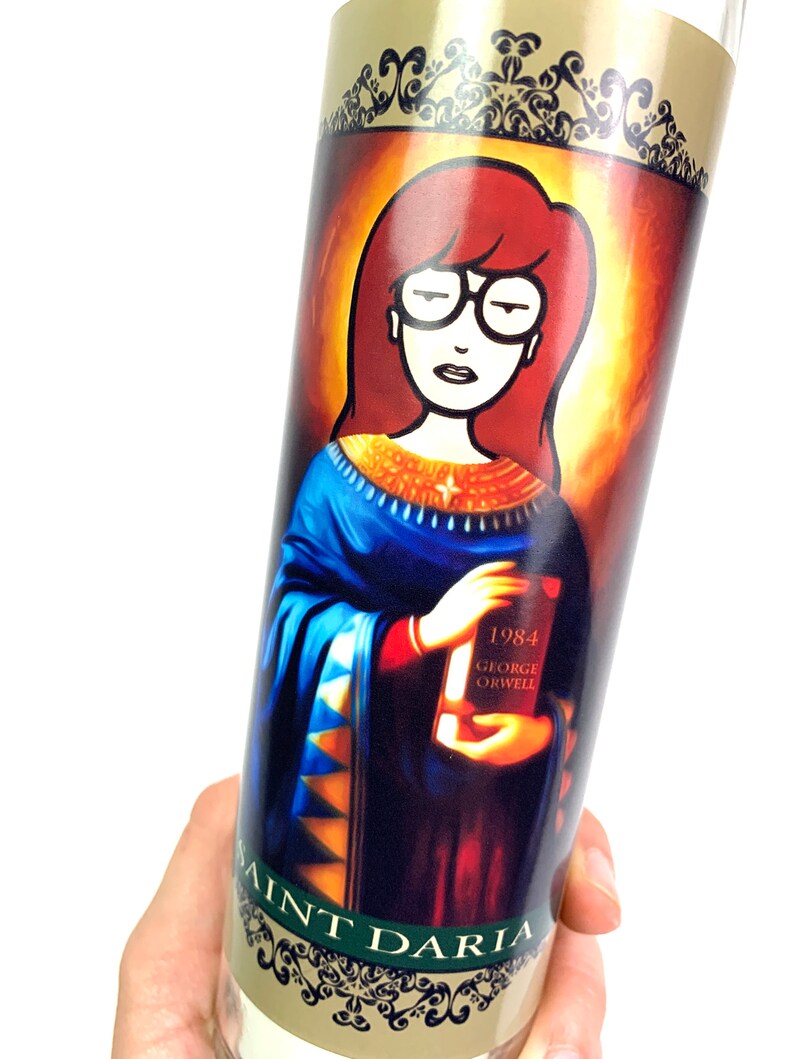 Saint Daria Valentine/'s day gift Sick Sad World Jane Lane MTV Fan Art MTV Pop art Religious Prayer Candles 90/'s collectables