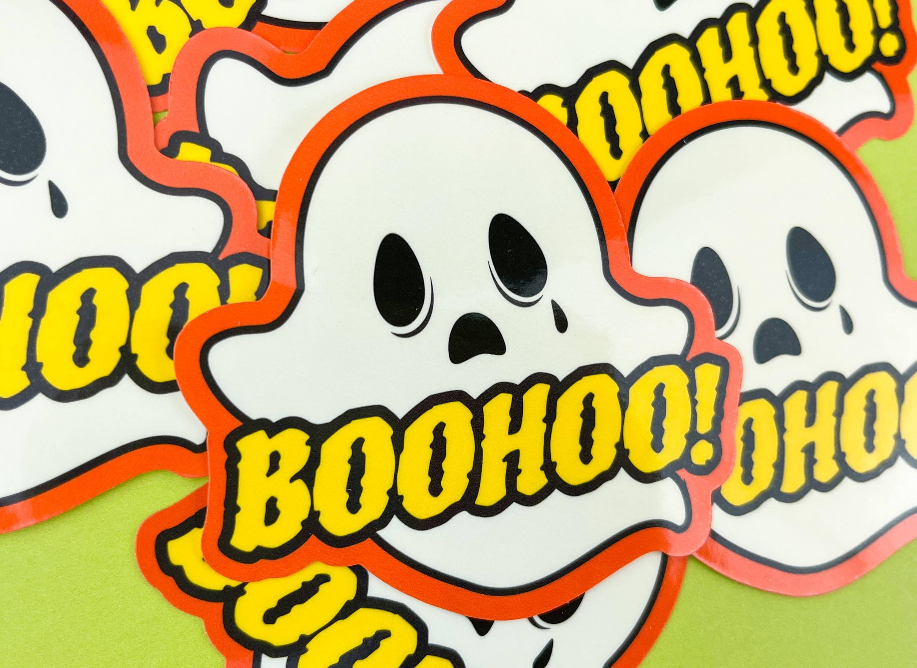 Cute Sad Ghost Boohoo Sticker - Spooky Halloween Ghosts - Stickers for ...