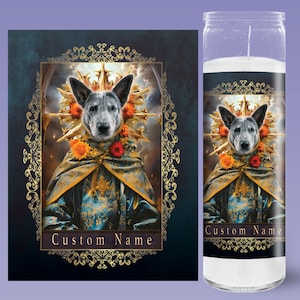 Custom Pet Saint Prayer Candle for Pets Gift for Cat Mom, Dog Mom, Cat Dad, Dog Dad, Cat Lady, Pet lover Fur Baby
