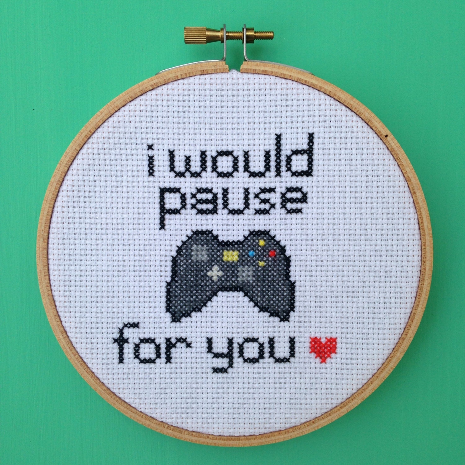 Video Game Cross Stitch Pattern I Would Pause For Etsy