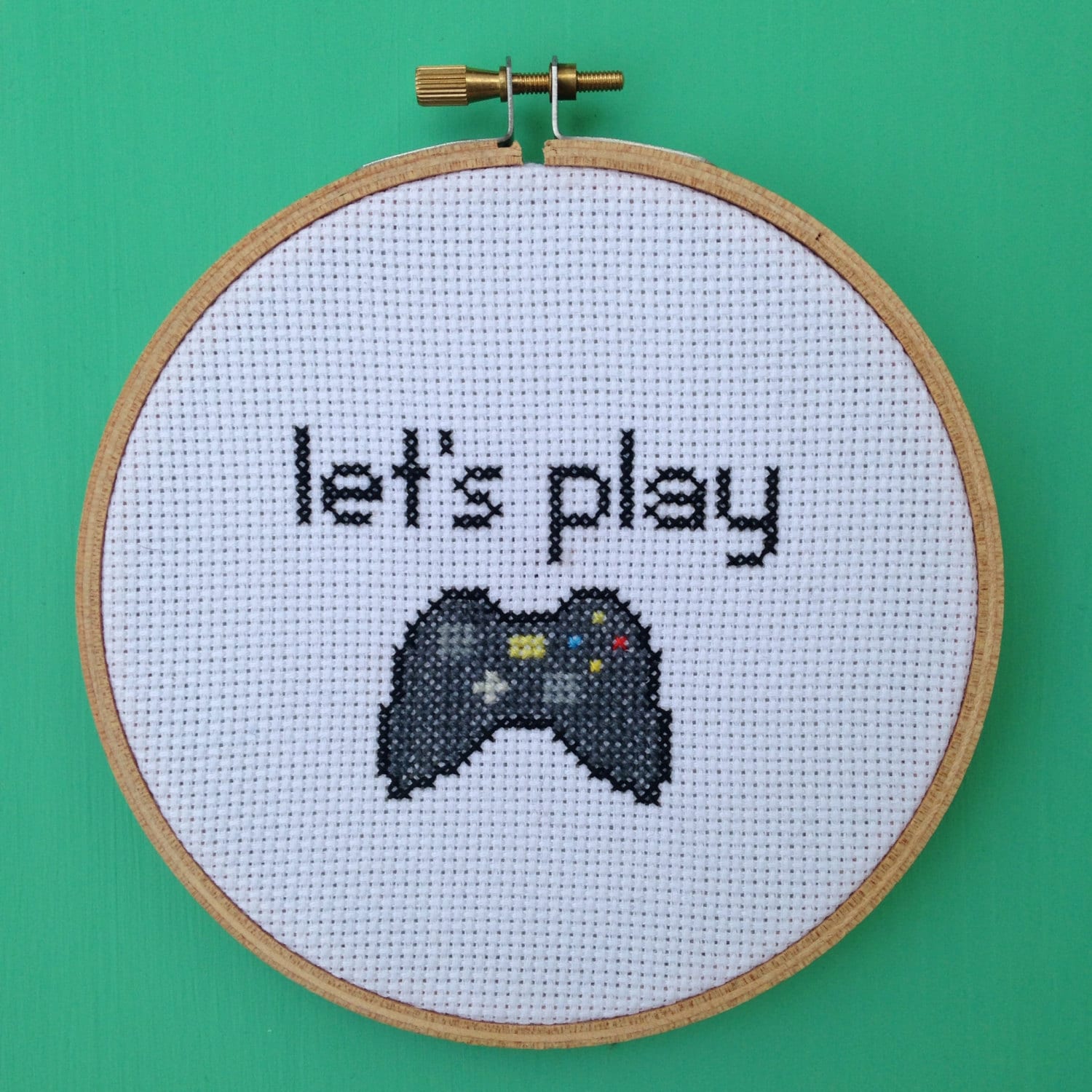 Video Game Cross Stitch Pattern Let's Play Etsy