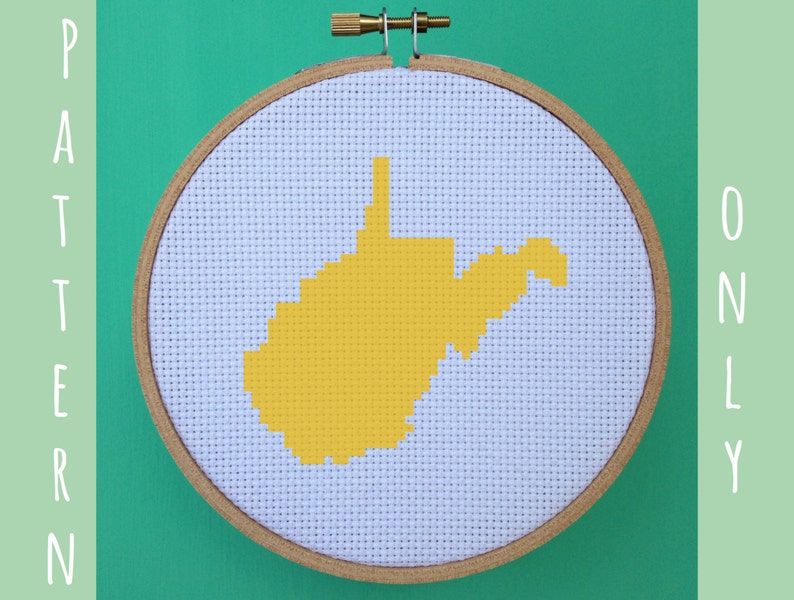 West Virginia Cross Stitch Pattern United States Cross Etsy