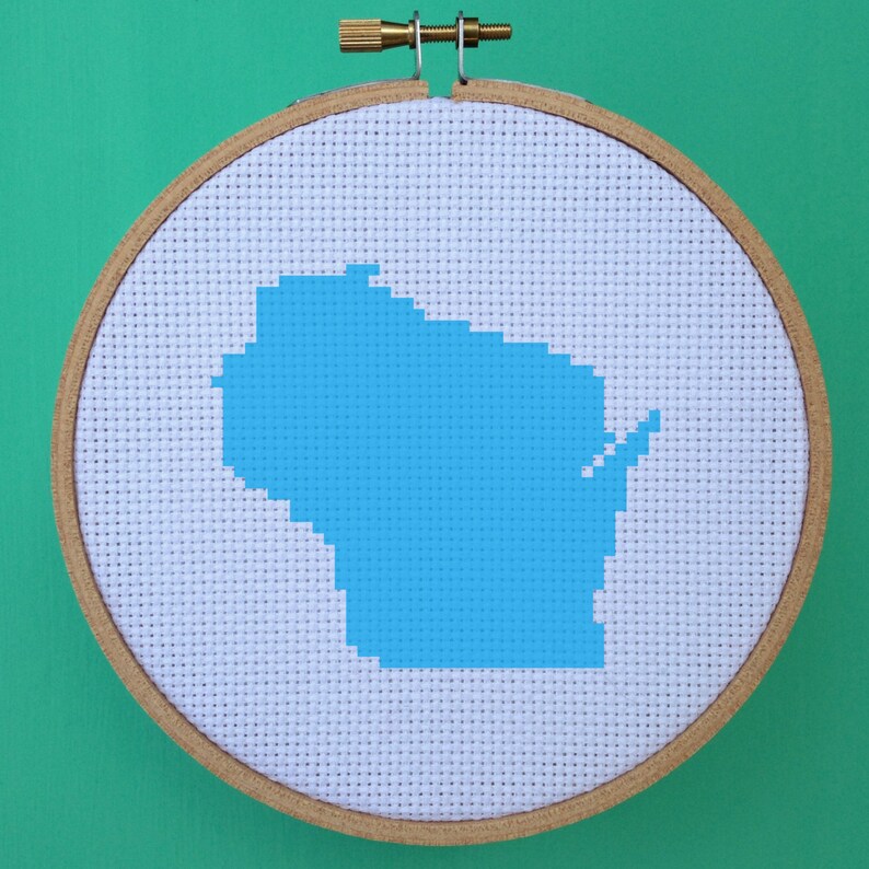 Wisconsin Cross Stitch Pattern United States Cross Stitch Etsy