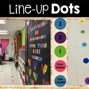 Vinyl Classroom Line Up Dots- Multiple quantities & colors available