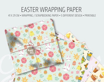 Easter wrapping paper • Printable clipart for Scrapbooking • paper sheets • gift wrapping paper • Digital Craft Paper