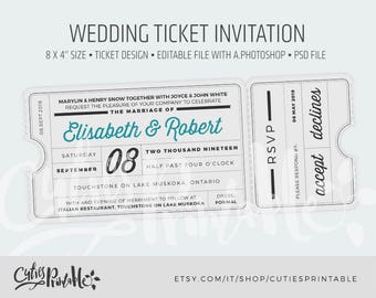 ticket save the date etsy