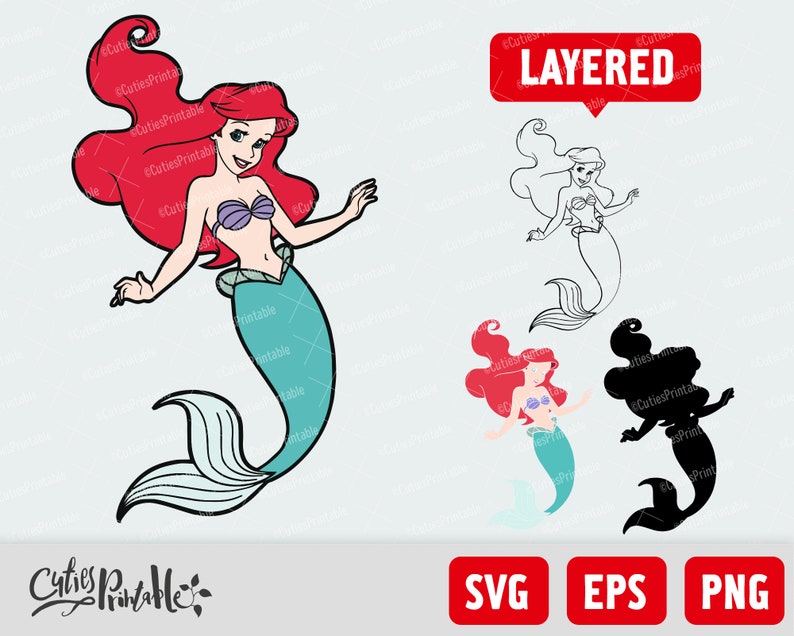 Download Layered Little Mermaid Mandala Svg Project - Layered SVG Cut File - Download Free Fonts - Best ...