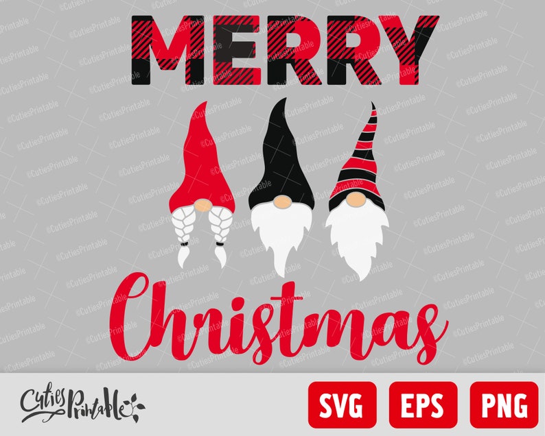 Merry Christmas Svg Gnomes Svg Cute Gnomies Svg Buffalo | Etsy