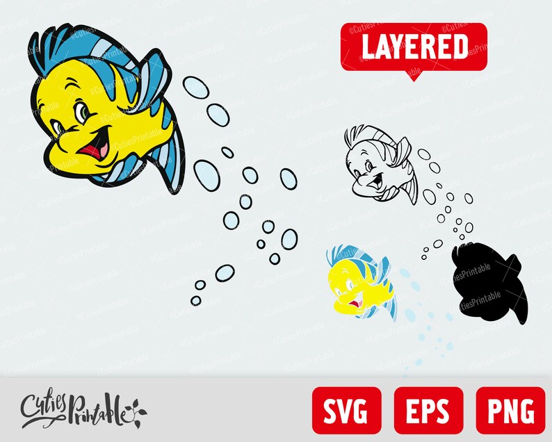 Download Little Mermaid SVG Ariel svg Layered file Flounder | Etsy