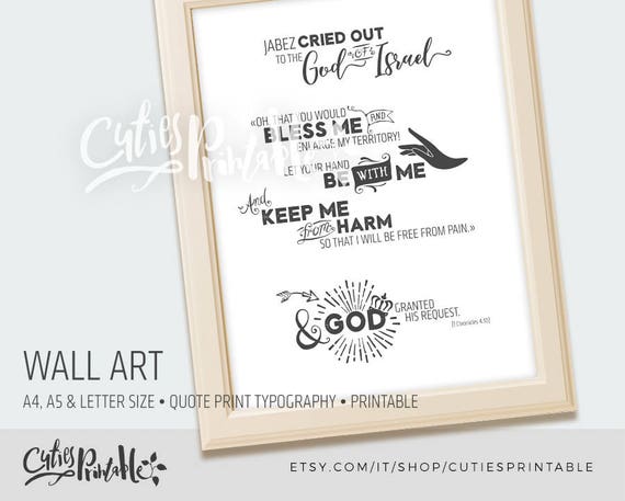 Wall artwork estimate print typography printable Jabez Prayer early morning prayers Bible verses Scripture Blessing image regarding Prayer of Jabez Printable named Wall artwork quotation print typography printable Jabez Prayer early morning prayers Bible verses Scripture Blessing