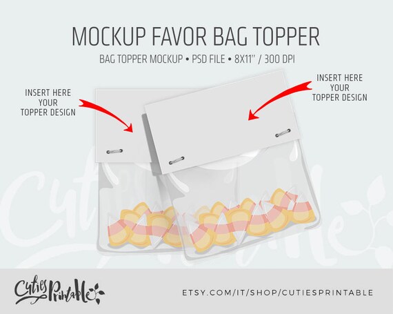 Download Favor Bag Topper Mockup Bag Topper Bag Topper Mockup Candy Etsy PSD Mockup Templates