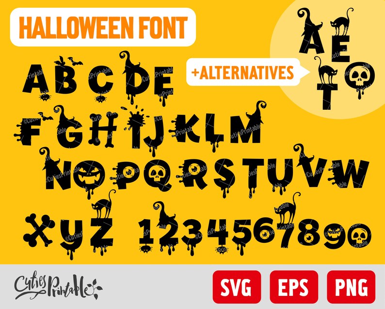Download Halloween font SVG PNG EPS Halloween Your Text Letters | Etsy