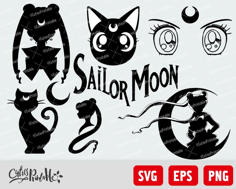 Download Sailor Moon Digital Files SVG Clipart Sailor Moon | Etsy