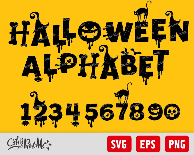 Download Halloween font SVG PNG EPS Halloween Your Text Letters | Etsy