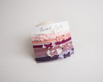 Newborn Girl Headband - Blossom II Bow Headband - pink purple white newborn headband, newborn tieback, baby girl, newborn photo prop