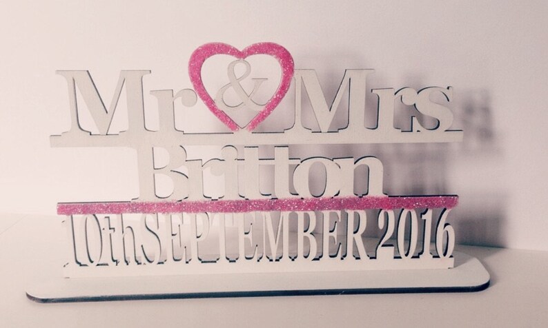 Personalised Wedding Plaque Mr & Mrs Wedding Sign Top Table Wedding Gift Anniversary Keepsake image 1