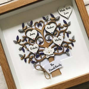 Family Gift - Family Tree Frame - Father&#39;s Day - Mother&#39;s Day - Wedding Present - Anniversary - New Baby Gift - Family Keepsake - Birthday