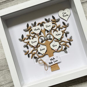 Personalised Mothers Day Gift Family Tree Frame Wooden Family Tree Our Family Tree Family Keepsake Wedding Gift Anniversary Gift image 3