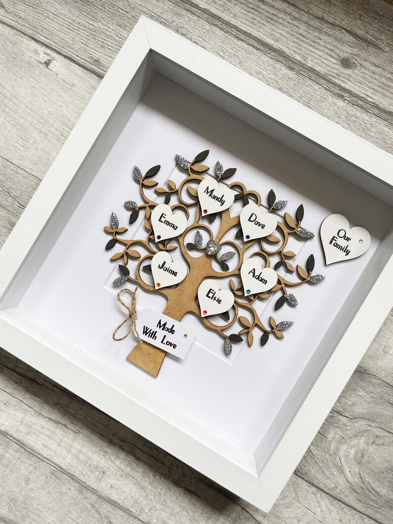 Personalised Mothers Day Gift Family Tree Frame Wooden Family Tree Our Family Tree Family Keepsake Wedding Gift Anniversary Gift image 2