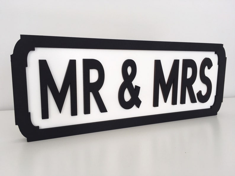 Mr & Mrs Street Sign Personalised Street Sign Top Table Wedding Gift Name Plaque Family Gift Wedding Sign Personalised Sign image 1