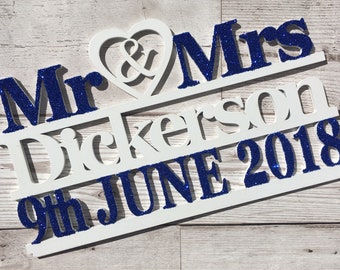 Personalised Wedding Sign - Wedding Name Plaque - Wedding Gift - Top Table - Wedding Decoration - Bride and Groom - Mr & Mrs - Keepsake