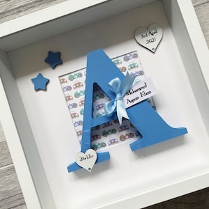 Marco de nombre personalizado - Marco de inicial - Decoración de guardería - Regalo para bebé recién nacido - Recuerdo de bebé - Regalo de bautizo - Letra de madera - Marco de guardería