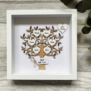 Personalised Mothers Day Gift Family Tree Frame Wooden Family Tree Our Family Tree Family Keepsake Wedding Gift Anniversary Gift image 1