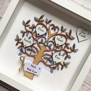 Personalised Family Tree Frame Personalised Frame Wedding Gift Anniversary Birthday Gift New Baby Father's Day Mother's Day image 2