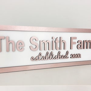 Rose Gold Street Sign - Personalised Street Sign - Name Plaque - Wedding Plaque - Anniversary Gift - Family Gift - New Home Gift - Home