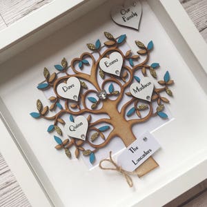 Family Tree Frame - Wooden Gift - Gift for Her  - Wedding Gift - Personalised Gift - Anniversary - Family Gift - Gift for Him - Father's Day