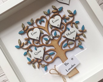 Family Tree Frame - Wooden Gift - Gift for Her  - Wedding Gift - Personalised Gift - Anniversary - Family Gift - Gift for Him - Father's Day